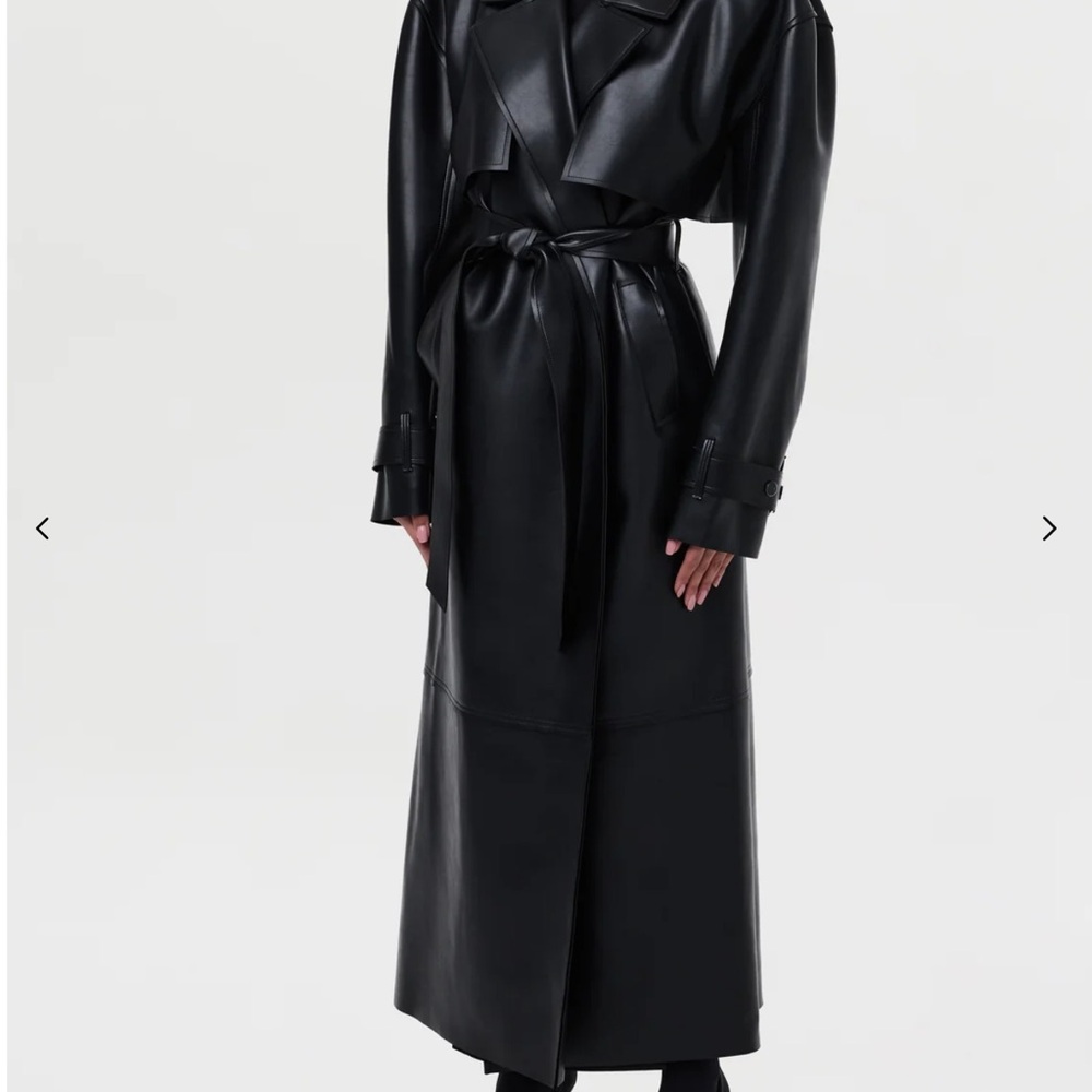 Naked Wardrobe Black Vegan Leather  Trench BRAND NEW w/ TAGS